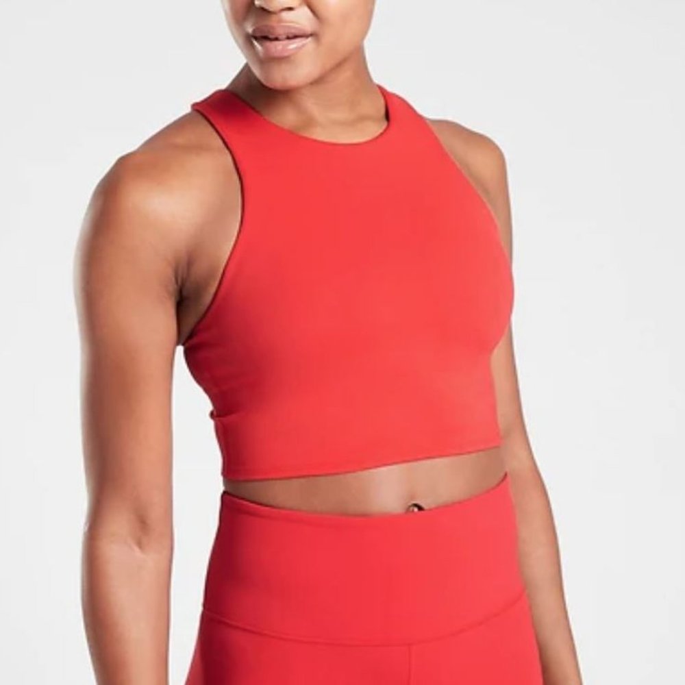 NWT Athleta Red Conscious Crop Bra - Picture 1 of 7